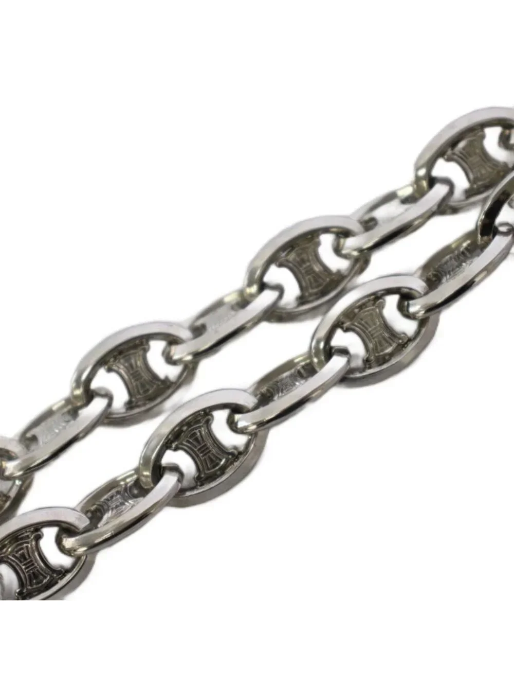 Celine Triomphe Chain Belt Silver Color